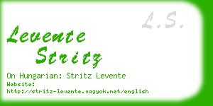 levente stritz business card